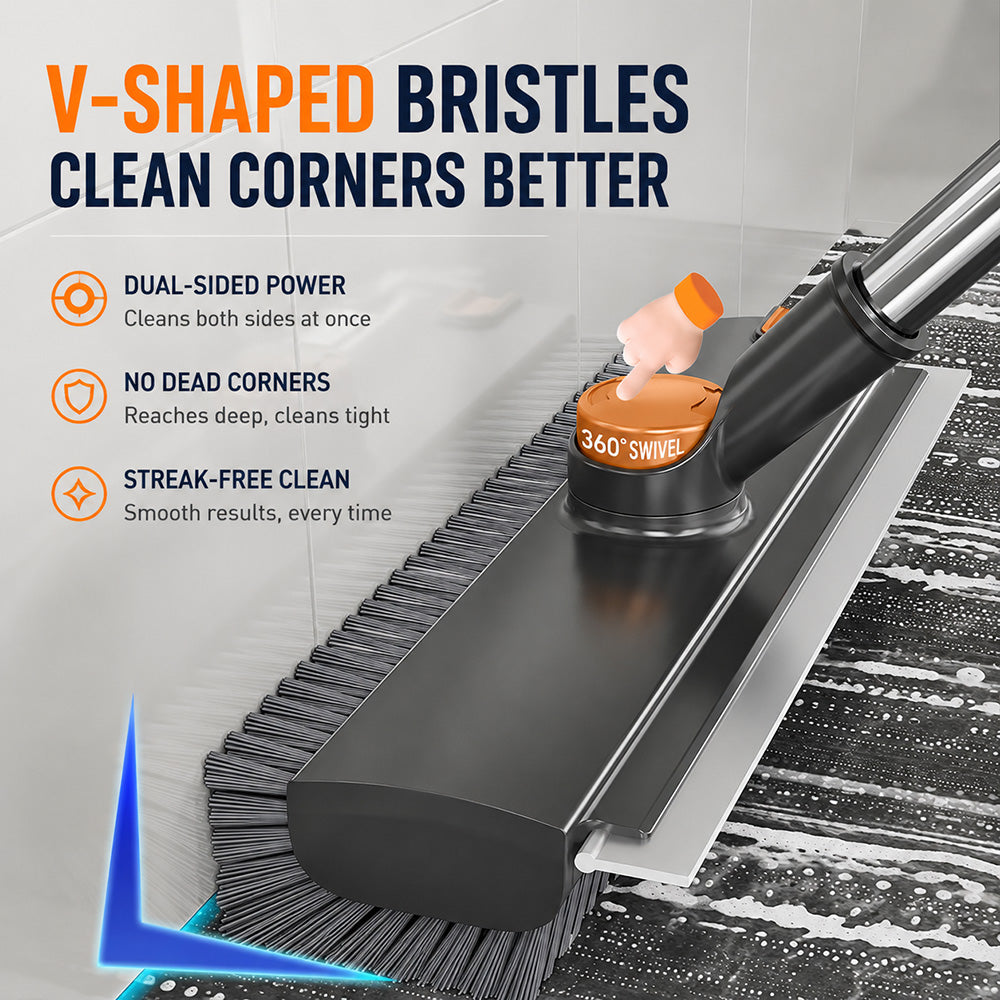 3-in-1 V-Groove Floor Scrub Brush