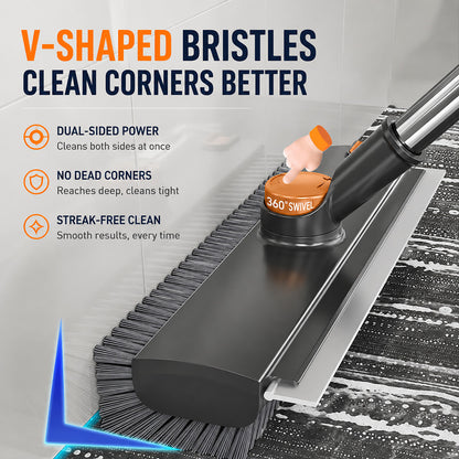 3-in-1 V-Groove Floor Scrub Brush