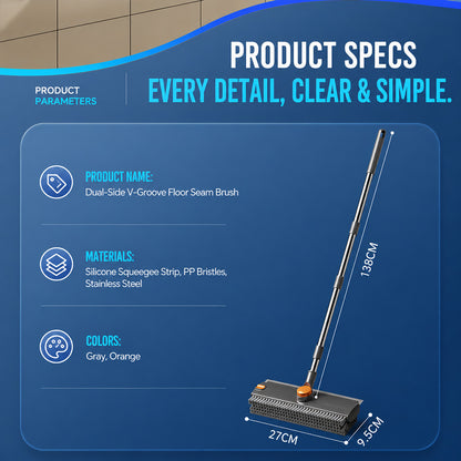 3-in-1 V-Groove Floor Scrub Brush