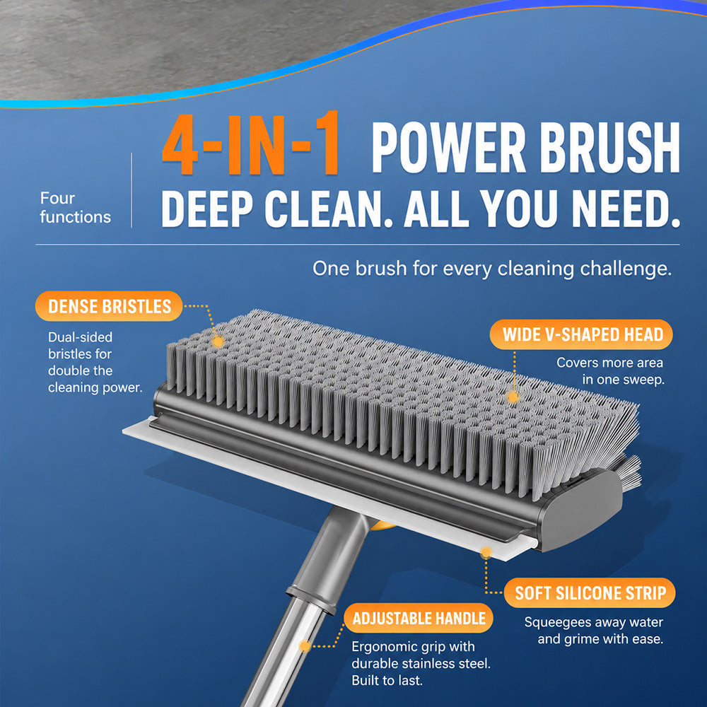 3-in-1 V-Groove Floor Scrub Brush
