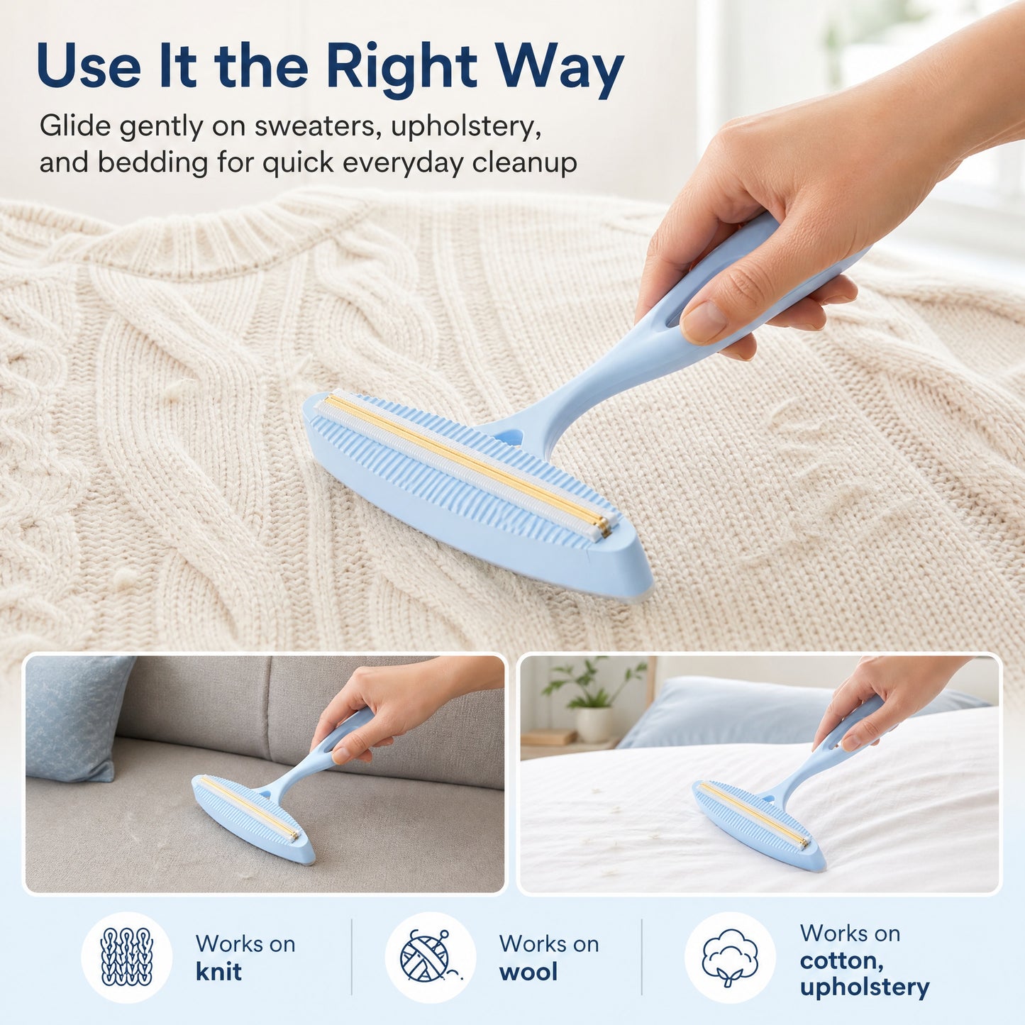 Gentle Lint Remover for Clothes & Pet Hair